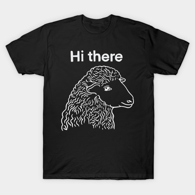 Cute Sheep saying Hi There - Drawing for Vegan and Vegetarian Cuties T-Shirt by isstgeschichte